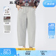 斯琴（siqin）2024春季新品女灰色棉質(zhì)松緊腰休閑九分哈倫牛仔褲FCKC221125 灰色 L
