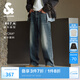 杰克·瓊斯（JACK&JONES）25年男裝秋季牛仔褲男寬松潮酷百搭微彈褲子廢土風907廓形闊腿褲 A14 深牛仔藍 32 175 W32/L32