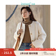 茵曼（INMAN）羊毛圈圈呢外套2025秋秋女新款小香風(fēng)休閑短款針織毛衣上衣大衣 淺米杏 XL