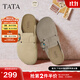 他她（TATA）加絨復古勃肯鞋女厚底包頭拖鞋外穿穆勒鞋2025年新款 灰色（半拖款） 36