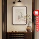 萱木堂石濤花卉復(fù)古風(fēng)客廳裝飾畫玄關(guān)茶室書房新中式餐廳高檔實(shí)木掛畫 石濤《蘭花》 寬50cm*高65cm 北美黑胡桃（高檔實(shí)木榫卯圓角框）