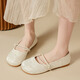 瑜尚臻品 單鞋女2025新款瑪麗珍女鞋配裙子百搭氣質(zhì)通勤一腳蹬淺口平底鞋 米白色 37