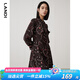 藍地（LANDI）鏈條印花連衣裙女秋季新款長袖收腰碎花a字短裙 花色 M