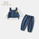凡獵女童套裝秋裝2025新款兒童洋氣衣服寶寶牛仔束腳褲三件套春秋