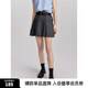 ELLE灰色格雷系高腰A字半身裙女2024夏季新款通勤風(fēng)百褶小眾短裙 中灰 S