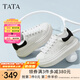 他她（TATA）小白鞋2025夏季新款奶油泡泡厚底女鞋增高松糕鞋板鞋 白/黑 38