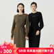 哥弟真的好（GIRDEAR）女裝圓領(lǐng)字母收腰羊毛羊絨針織連衣裙A500293 黑 L (4碼)