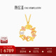 潮宏基 蝴蝶花環(huán)古法黃金珍珠項(xiàng)鏈女足金墜鏈琺瑯頸飾送女友禮物 計(jì)價(jià) 6.8g，鏈長約45cm