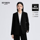 深呼吸DEEP BREATH女裝通勤一?？蹣O簡(jiǎn)純色醋酸西裝外套A401632 黑 【6碼預(yù)售9.18發(fā)】 M (3)