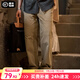 馬登工裝 美式復古雙膝口袋伐木工褲男春季vintage純棉直筒休閑長褲子 灰卡其 XL