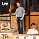 Lee【張凌赫代言】涼涼褲25夏新723修身中腰直筒輕薄黑灰男牛仔褲 黑灰色 36