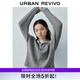 UR2025秋季新款女裝學(xué)院風(fēng)撞色刺繡翻領(lǐng)拉鏈針織衫UYY950018 冷灰 S