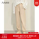 AMII女裝2025秋季橡筋腰頭字母刺繡休閑褲長褲女運(yùn)動(dòng)褲全棉衛(wèi) 米灰 L 165/72A