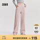 森馬（Semir）休閑褲女發(fā)熱抗菌長褲2024冬季氣質(zhì)搖粒絨純色闊腿褲109724127001