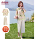俞兆林媽媽夏裝短袖雪紡小衫短袖套裝中老年女裝兩件套 Y52K172