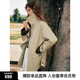 ELLE法式撞色拼接巴恩工裝夾克外套女2025春季新款休閑寬松風(fēng)衣 卡其 M