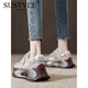 SUSTYLE奢侈高端品牌高檔老爹鞋女款2025秋冬款款厚底透氣休閑運動(dòng)鞋女鞋 香檳色 39