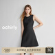 歐時(shí)力OCHIRLY 絲光小黑裙無(wú)袖連衣裙白裙短款禮服女氣質(zhì)春夏季 黑色 M