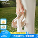 73Hours女鞋Hot Summer2025夏新款水鉆仙女風(fēng)方頭高跟拖鞋女外穿 透明-高跟7.5cm 39