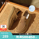 他她（TATA）英倫透氣工裝鞋男鞋棕色勃肯鞋皮鞋2025夏季新款OCD08BM5 黃棕 44