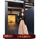 三吉黑花【今禾】新中式金剛紗人絲不規(guī)則半身裙女2025新A字長裙 粉橘 L