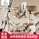 暖純電動(dòng)車(chē)兒童減震座椅前置寶寶可躺坐椅踏板車(chē)小孩安全座椅高低可調 卡其色TQ-11