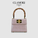 CLAMORI FIRENZE 1955CLAMORI · CANDY系列時(shí)尚裸粉色鱷魚紋托斯卡納牛皮竹節(jié)包斜挎包 裸粉色 S
