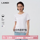藍地[基礎百搭]LANDI圓領(lǐng)純棉短袖空氣感云朵T恤上衣女小衫2025夏新品 云白色 M