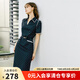 顏域（YANYEE）收腰波點(diǎn)連衣裙女夏裝2024新款輕熟風(fēng)V領(lǐng)職場(chǎng)氣質(zhì)包臀一步裙 黑色 M/38