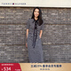 TOMMY HILFIGER【顯瘦百搭】夏季女休閑條紋收腰開(kāi)叉POLO長(cháng)裙連衣裙 黑白條紋0AY S