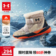 安德瑪（Under Armour）男女童秋冬戶(hù)外棉靴加絨魔術(shù)貼雪地靴2441508 棕色 34碼 