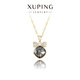 XUPING旭平首飾gdx仿水晶時(shí)尚百搭經(jīng)典蝴蝶結肥方項鏈百搭日常送禮女生飾品 6號色-黑灰色 鏈長(cháng)約40+5cm