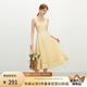 范思藍(lán)恩立體裁剪收腰無(wú)袖連衣裙女夏2025新款修身顯瘦吊帶裙2099 布丁黃 S