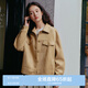 樂町韓系學(xué)院風(fēng)秋季新款寬松休閑麂皮絨夾克外套美拉德上衣女 褐色(現(xiàn)貨) M
