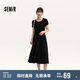 森馬連衣裙女修身收腰夏季假兩件圓領(lǐng)拼接針織長(zhǎng)裙101324114016
