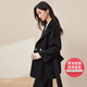 凡琴100%綿羊毛雙面呢外套小個(gè)子氣質(zhì)秋冬女 424O70973 雅黑色 L 