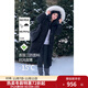 獨束大碼女裝【多色可選】大毛領(lǐng)加厚中長(cháng)款羽絨服2024冬裝羽絨 高級黑 M (尺碼：1)