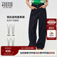 Teenie Weenie小熊女裝牛仔褲2025秋季新款簡(jiǎn)約休閑時(shí)尚腰帶香蕉褲 牛仔色 L
