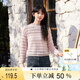朵以（Duoyi）2025春季新款鏤空肌理針織衫寬松慵懶設計感別致溫柔微透罩衫女 櫻花粉 M