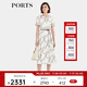 PORTS寶姿女裝2024春夏新款優(yōu)雅時(shí)尚圓領(lǐng)印花真絲收腰連衣裙 奶白色印花 XS （2）