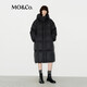 MO&Co.泡芙羽絨服2024冬新品絨子含量90%防護風(fēng)帽輕暖