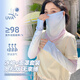 斐卡薇漸變防曬面罩女防紫外線遮陽(yáng)護(hù)頸臉基尼冰絲掛耳護(hù)眼角全臉口罩 藍(lán)粉紫漸變套裝【面罩+冰袖】
