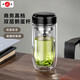明霞玻璃杯男雙層高硼硅加厚防燙家用便攜車(chē)載鵝蛋泡茶水杯210ml黑色