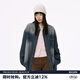 MMLG 87mm 牛仔襯衫女男秋季新款寬松百搭韓系復(fù)古情侶長袖上衣外套 牛仔深藍(lán)色 S