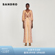 SANDRO女裝氣質(zhì)時尚別致印花亞麻連體褲SFPCO00235 米黃色(尺碼偏大，建議拍小1碼) S