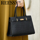 Reessy奢侈品包包女包2025品牌新款手提包女士斜挎包凱莉包托特包 黑色