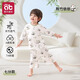 愛(ài)貝迪拉（AIBEDILA）兒童睡衣空調服男孩小童中童寶寶家居服套裝女童夏季薄款小孩睡衣 【七分袖】熊竹依依 抗菌透氣 90 【適用身高80-90】
