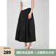 ELLE黑色摩登寬松休閑短褲女通勤小眾2025夏季新款松緊腰闊腿褲子 黑色 L