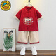 G.DUCKKIDS小黃鴨兒童漢服男童春秋套裝中國風(fēng)唐裝寶寶周歲禮服夏季棉麻衣服 紅色【夏款純棉】 90 建議80-90cm1歲半-2歲