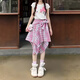 凱蒂貓（hellokitty）女童卡通夏裝套裝2025夏季新款兒童凱蒂貓無(wú)袖上衣八角格子裙潮 上衣+裙子 160 cm